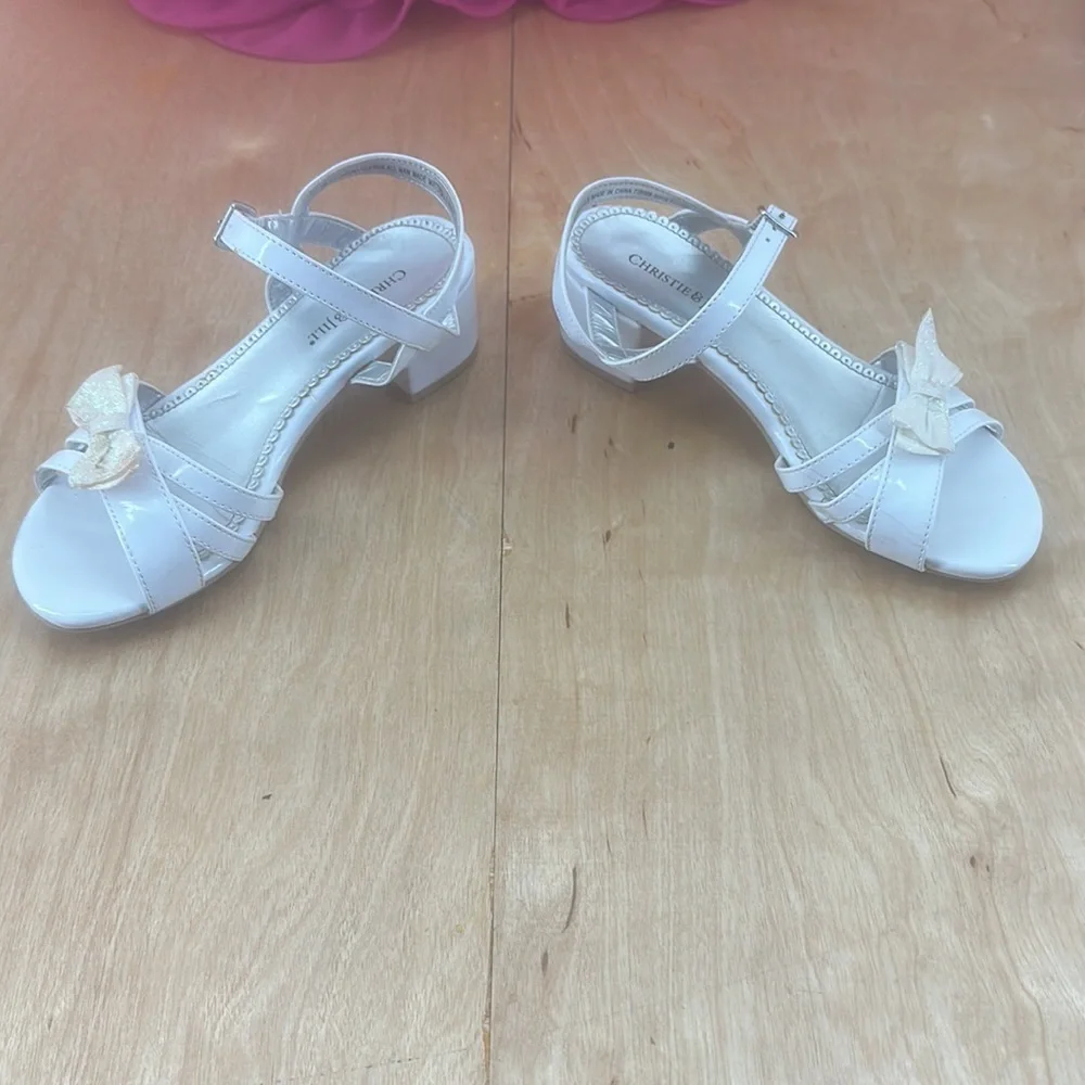 Christie & Jill girls‎ white patent dress sandals size 2 preloved
